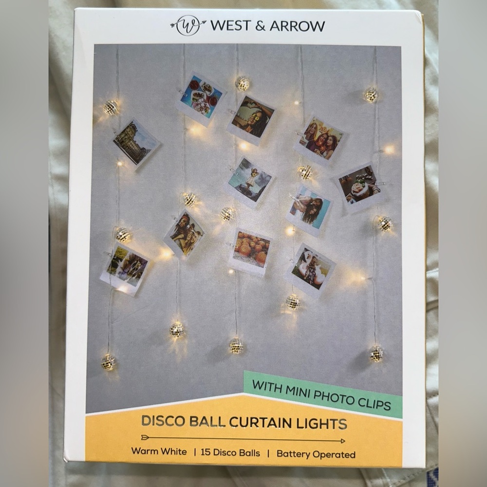 Disco Ball Curtain Lights - Warm White NEW IN BOX